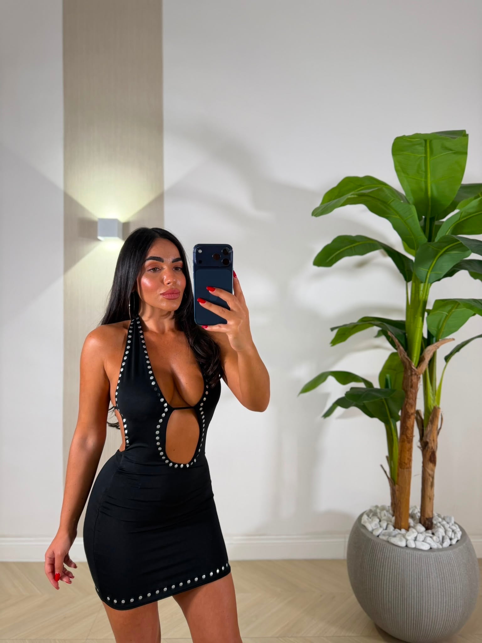 Dress Biber Borchie Nero