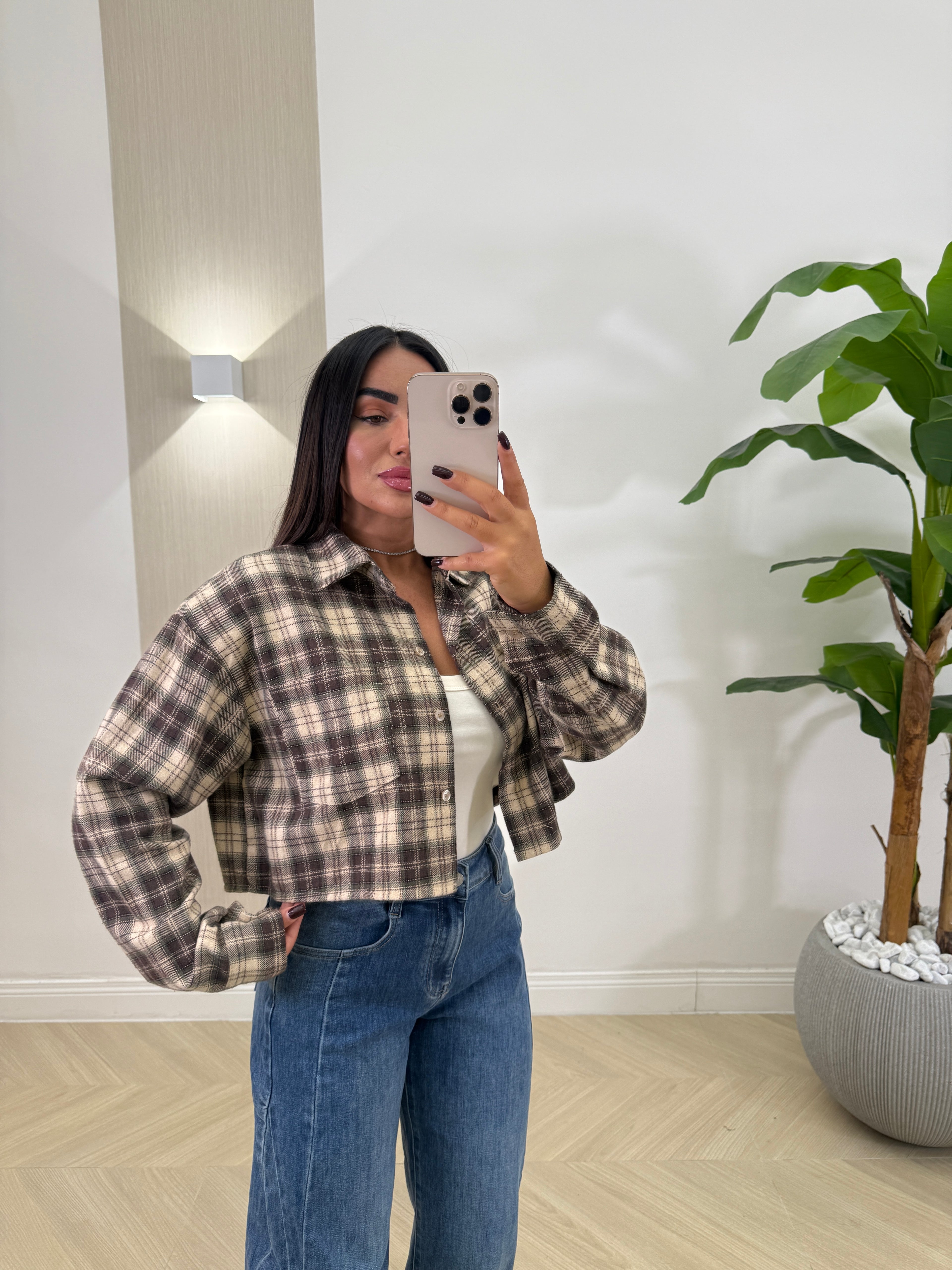 Camicia Crop Quadri