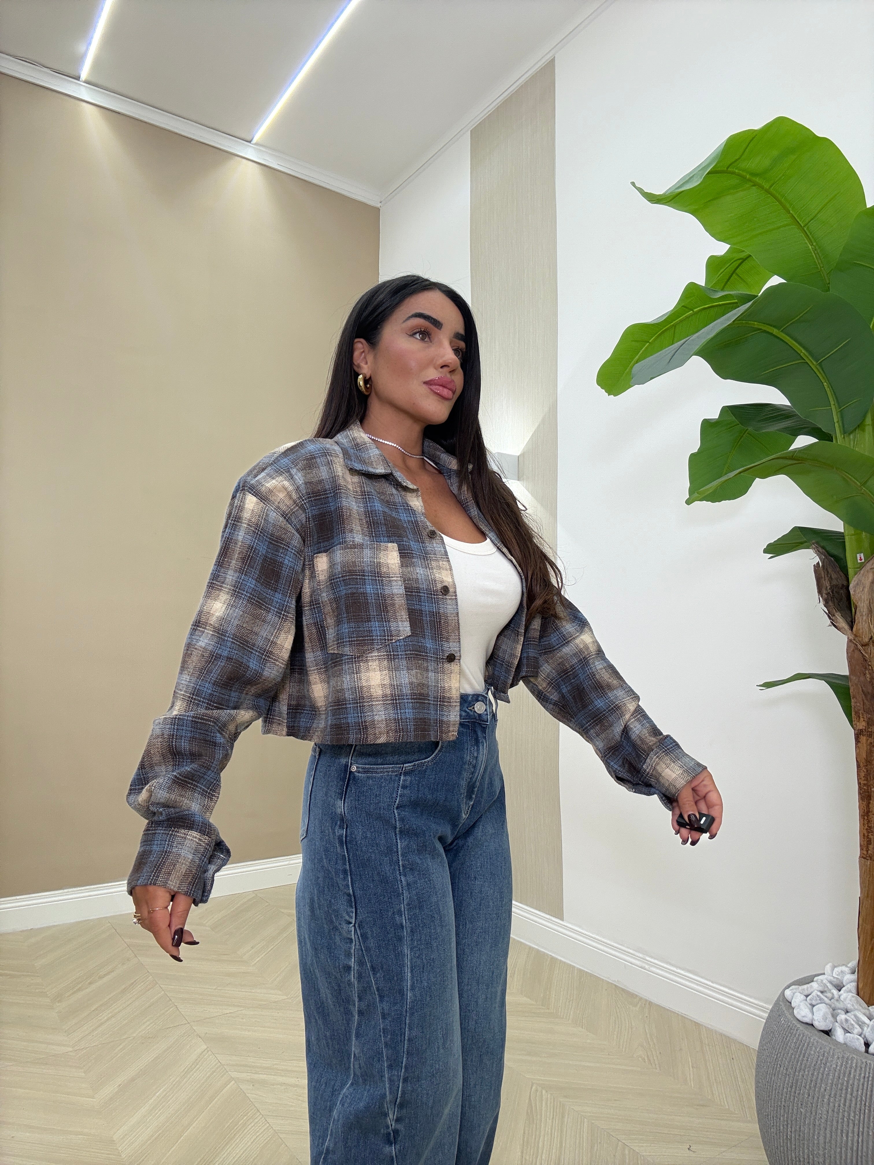 Camicia Crop Quadri