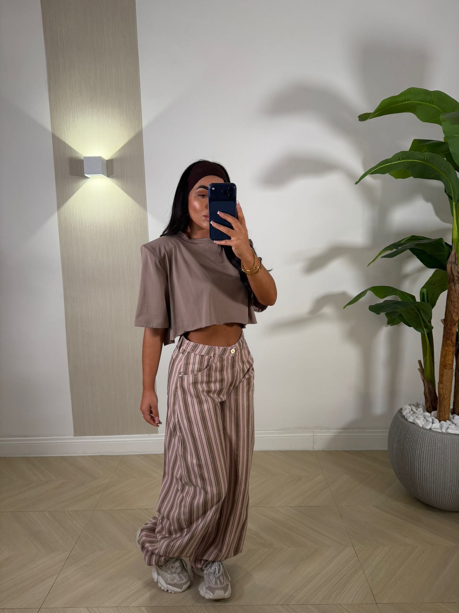 Jeans a Righe Rosa