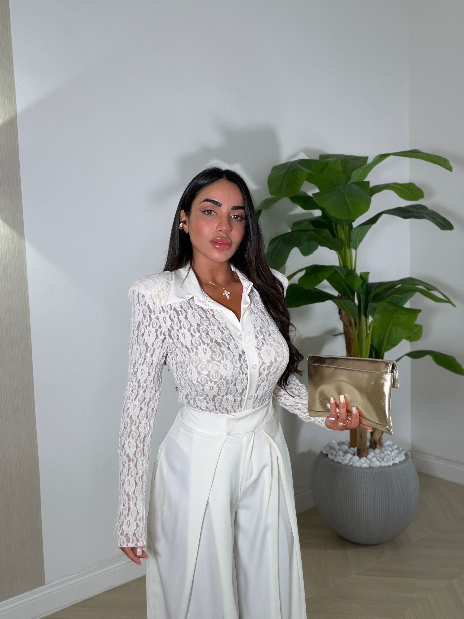 Body Camicia Ricamato