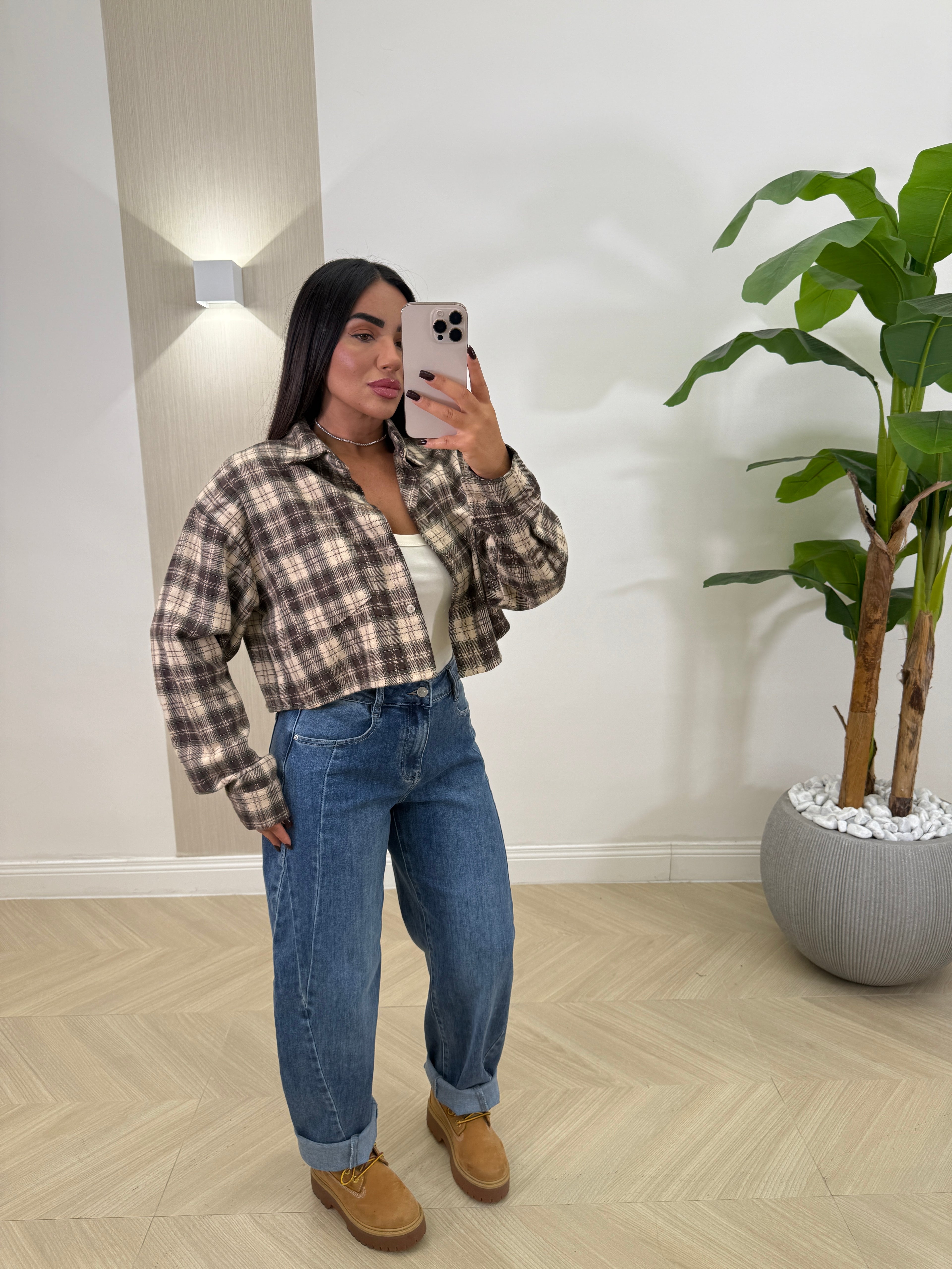 Camicia Crop Quadri