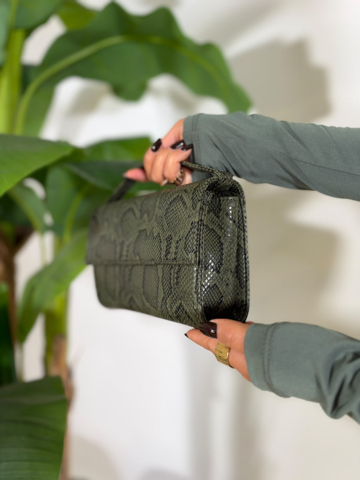 Borsa Pitonata Verde