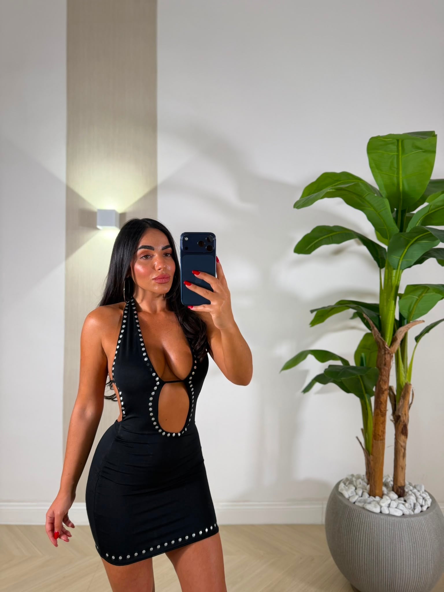 Dress Biber Borchie Nero