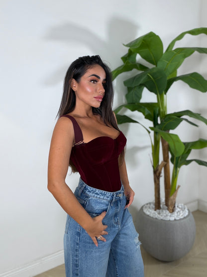 Corpetto Velluto Bordeaux