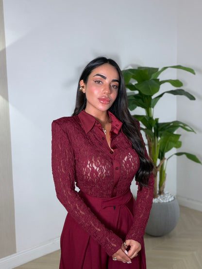 Body Camicia Ricamato