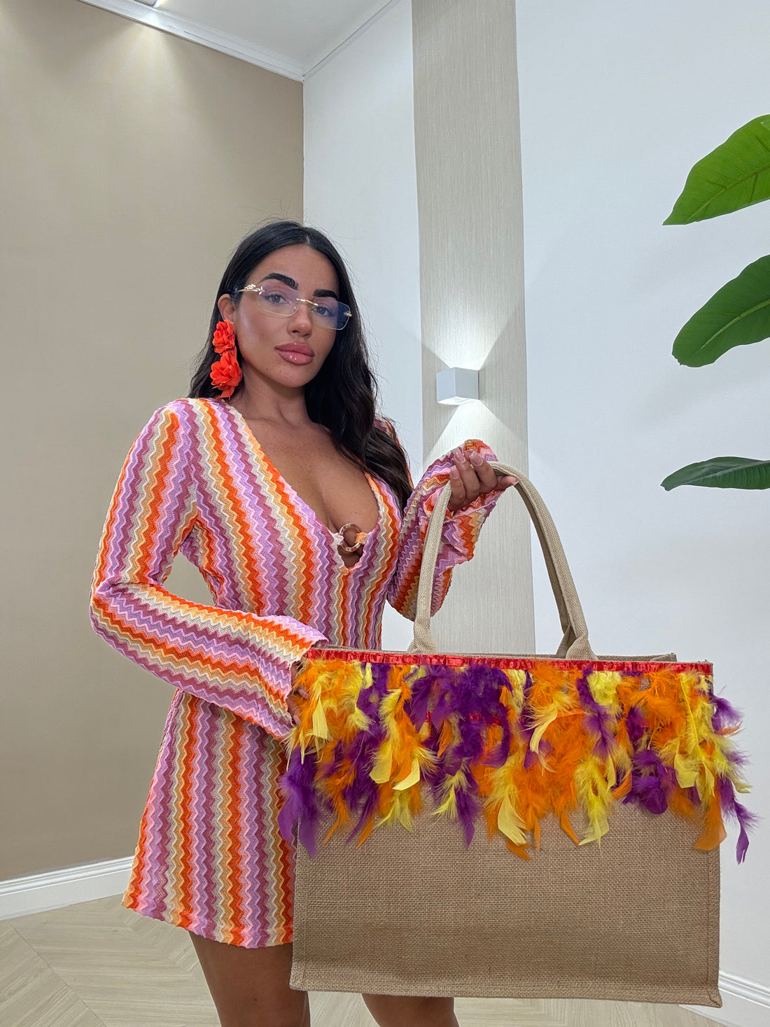 Borsa Backy piume