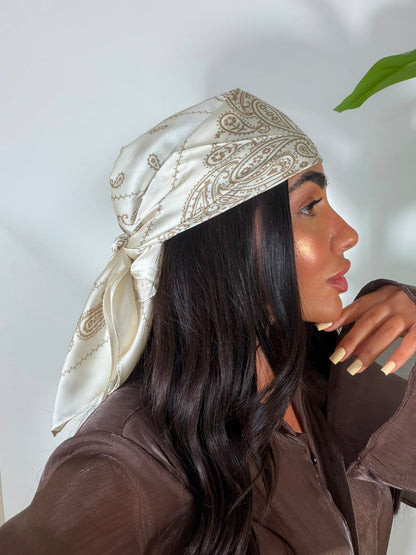 Bandana White and Gold