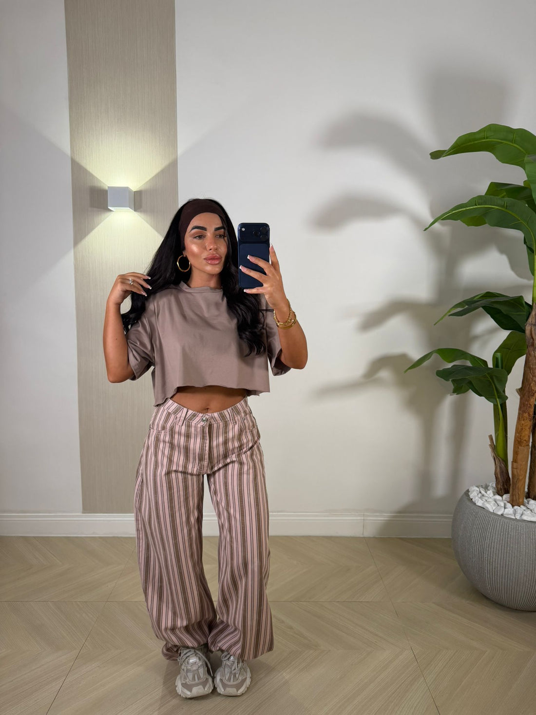 Jeans a Righe Rosa