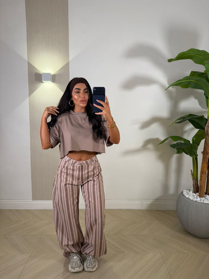 Jeans a Righe Rosa