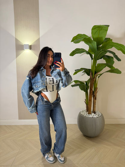Giubbino Crop In Jeans