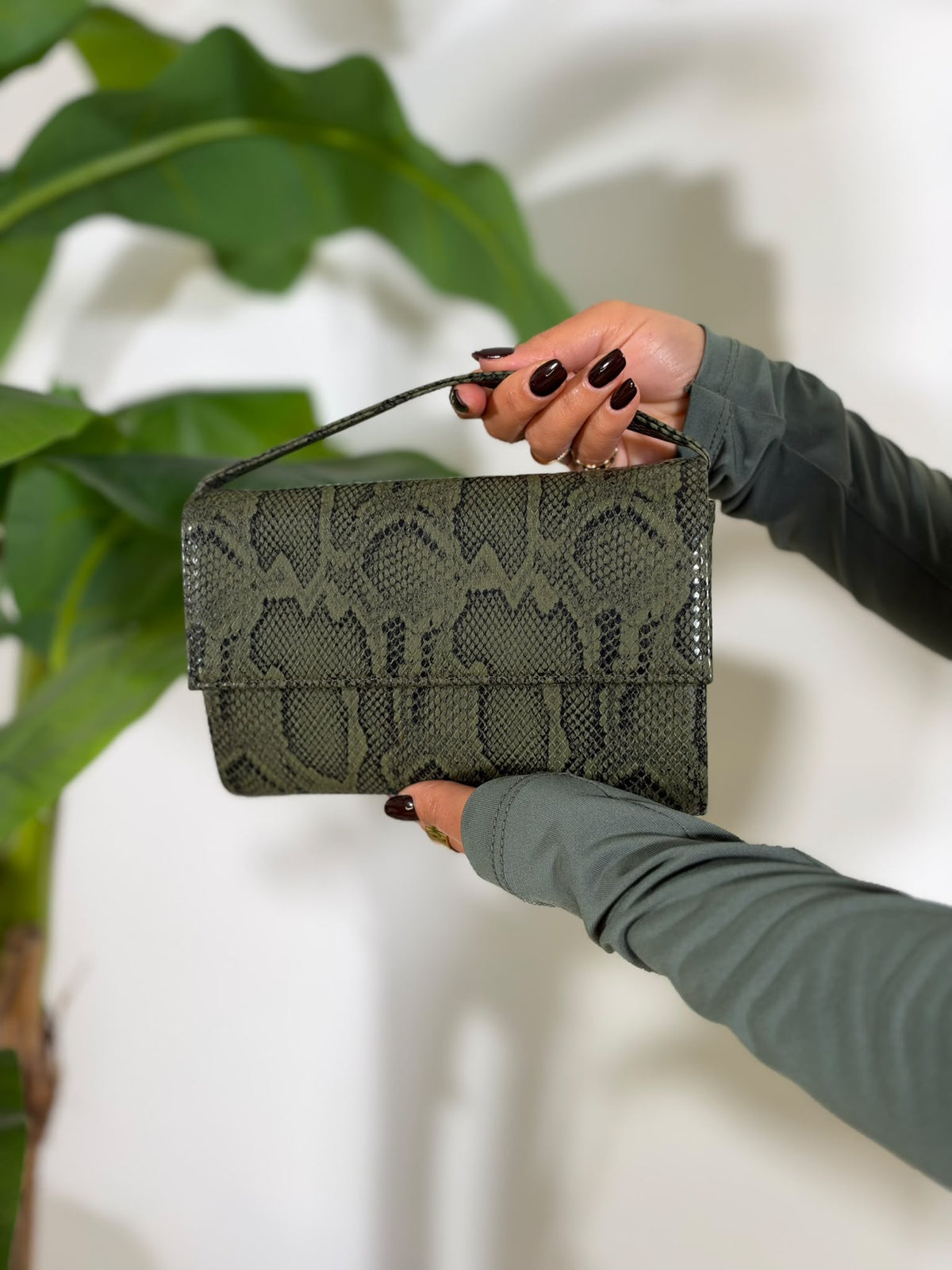 Borsa Pitonata Verde