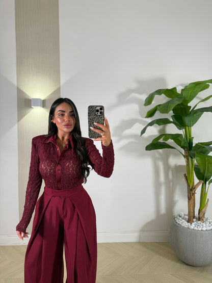 Body Camicia Ricamato