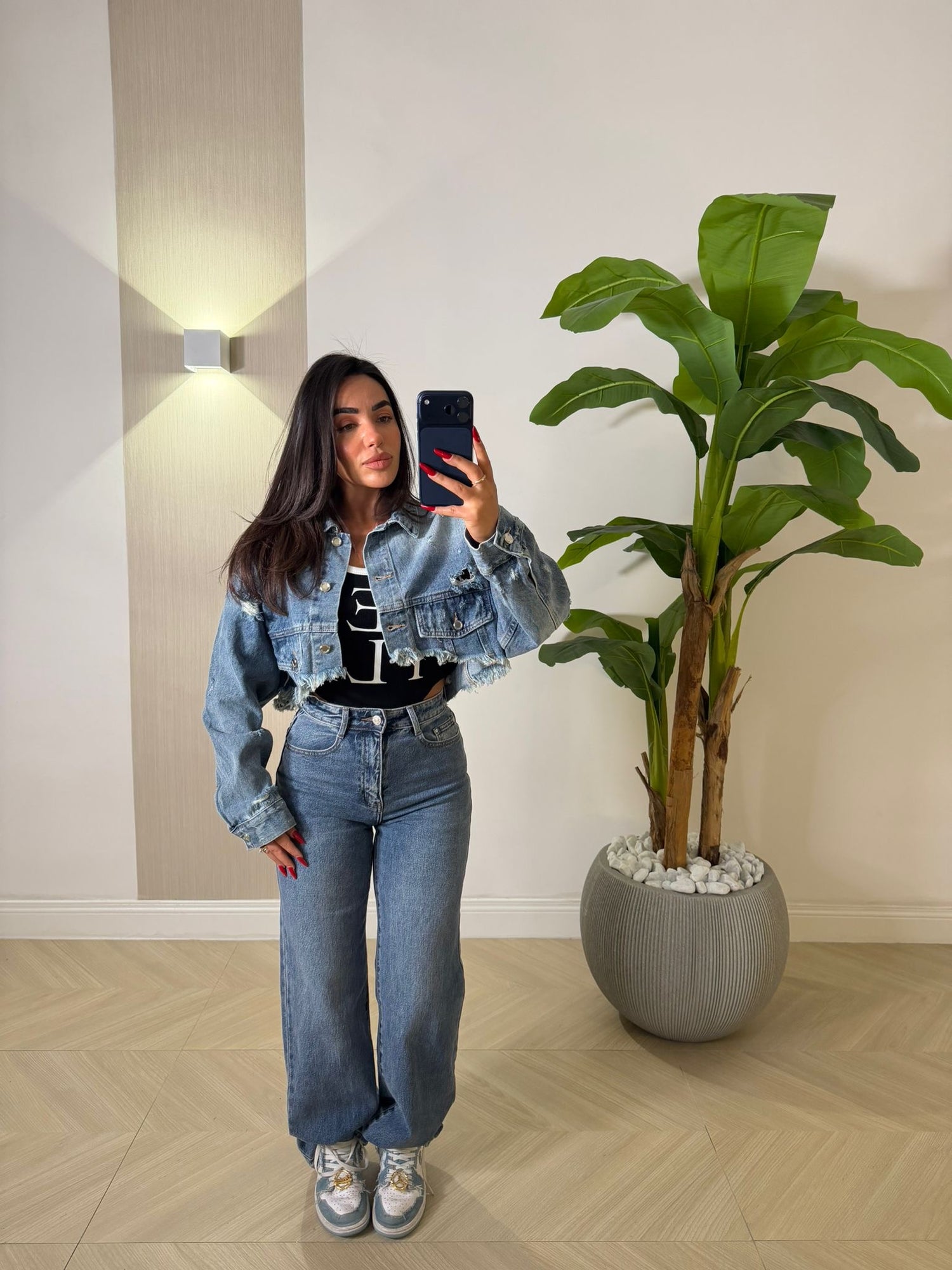 Giubbino Crop In Jeans