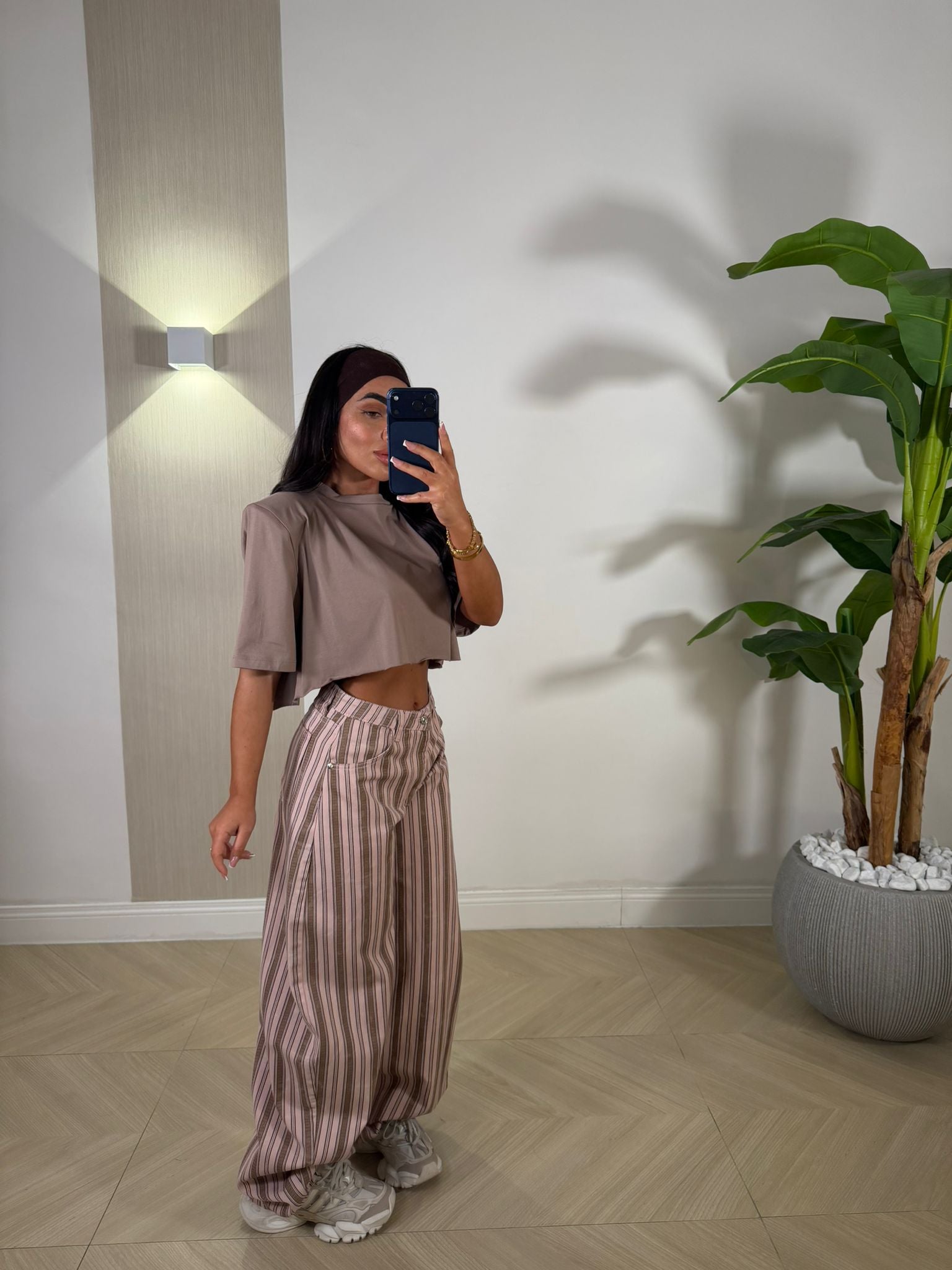 Jeans a Righe Rosa