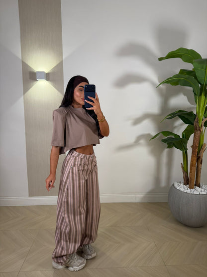 Jeans a Righe Rosa