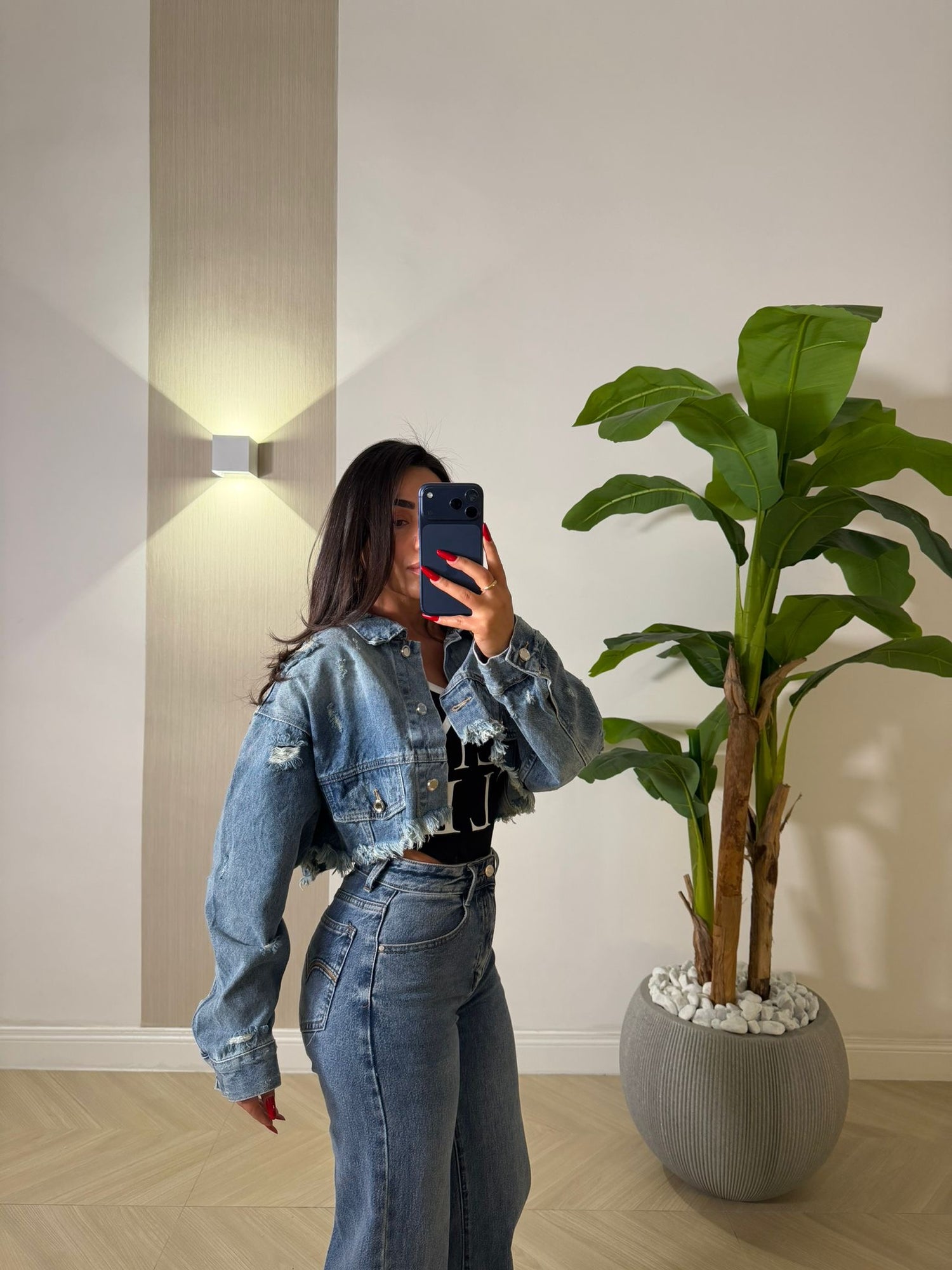 Giubbino Crop In Jeans