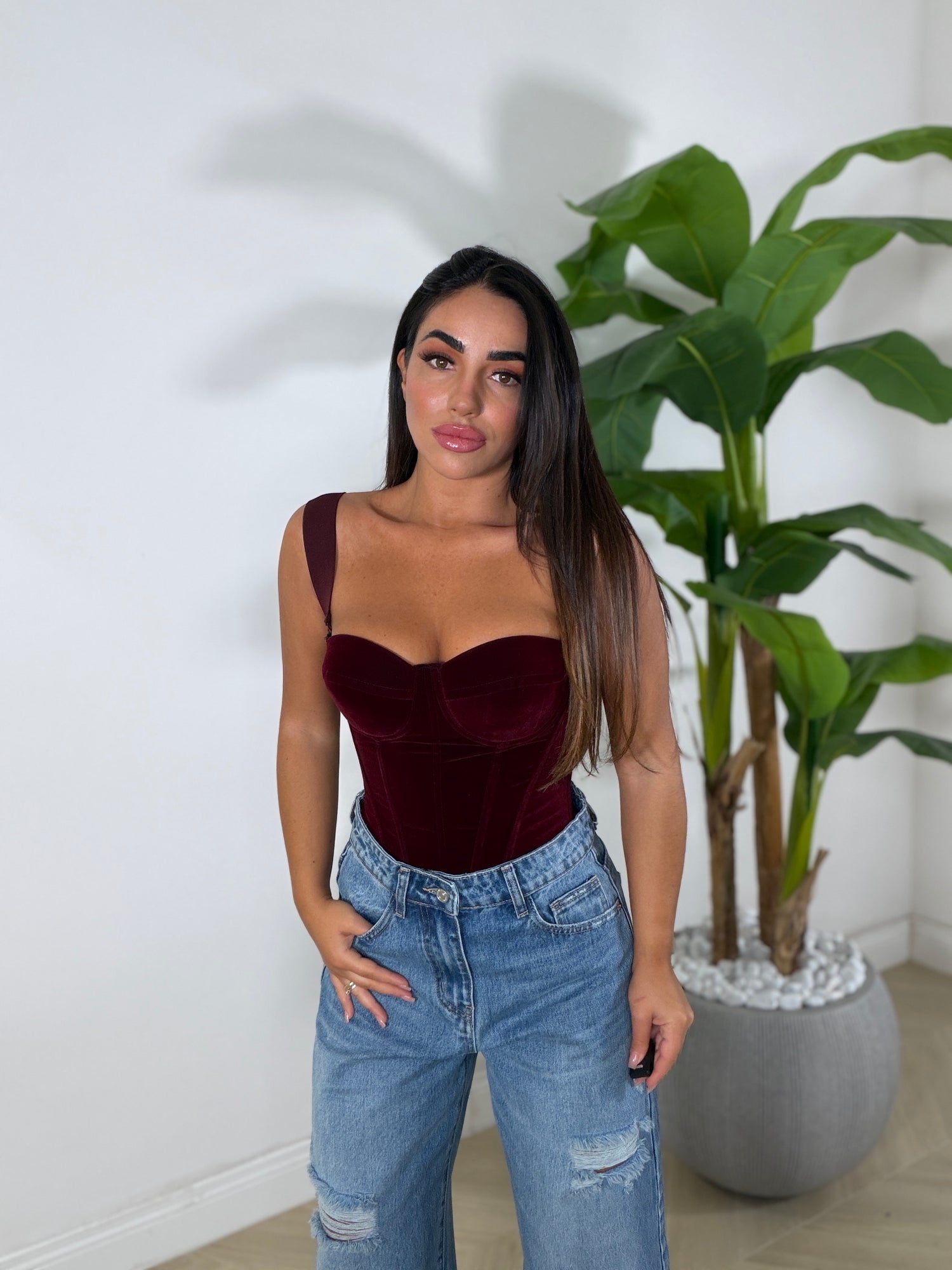 Corpetto Velluto Bordeaux