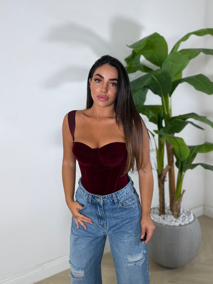 Corpetto Velluto Bordeaux