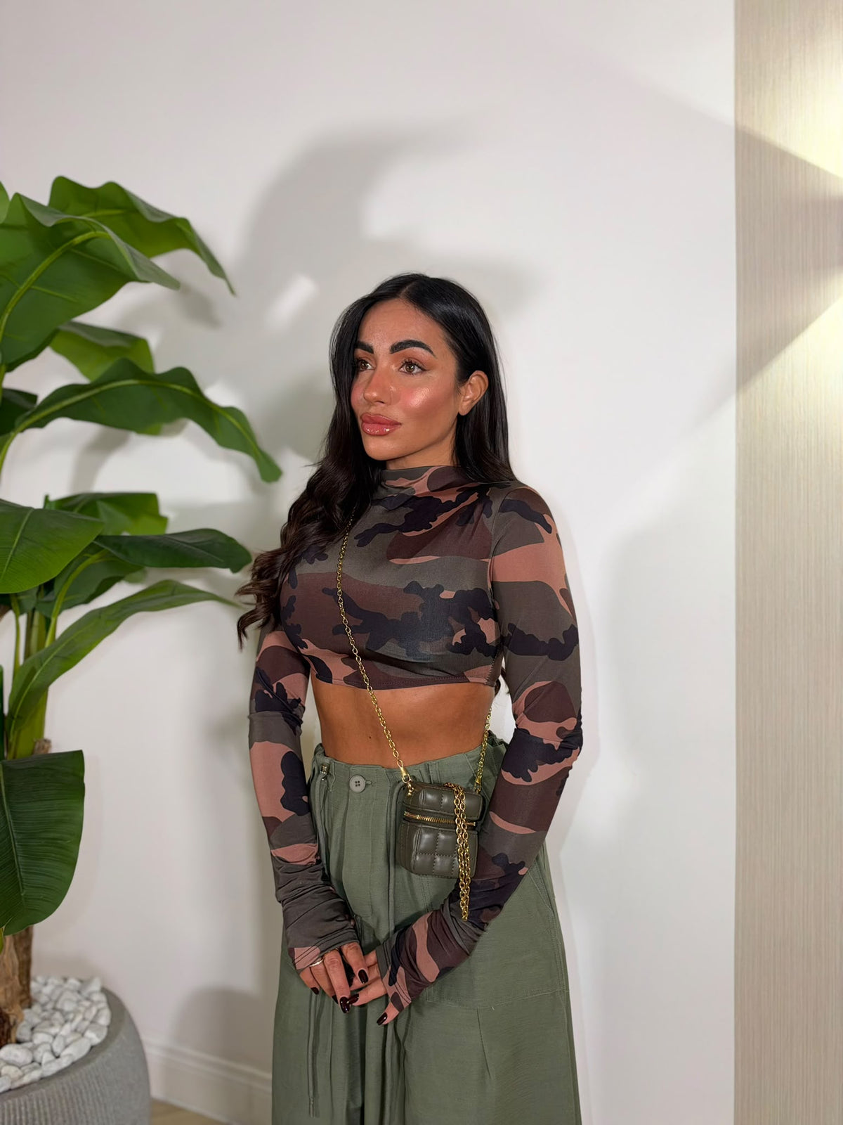 Maglia Crop Militare