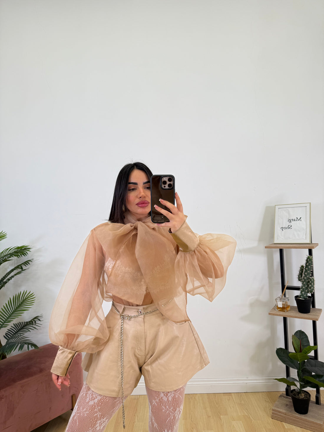 Shorts Farfallina ecopelle