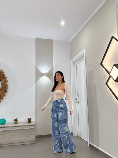 Jeans Cargo Brillantini