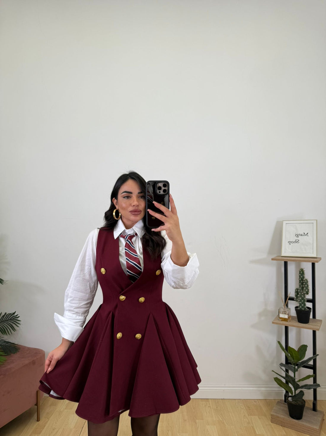 Dress Costanza Bordeaux