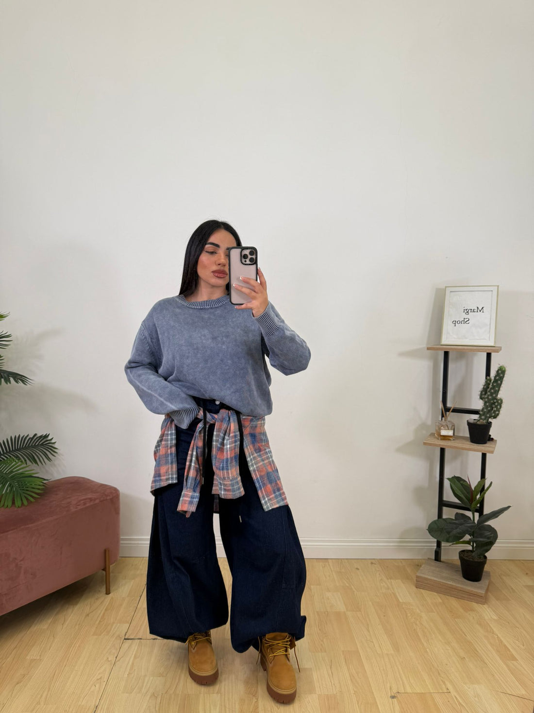 Jeans Con Camicia in vita