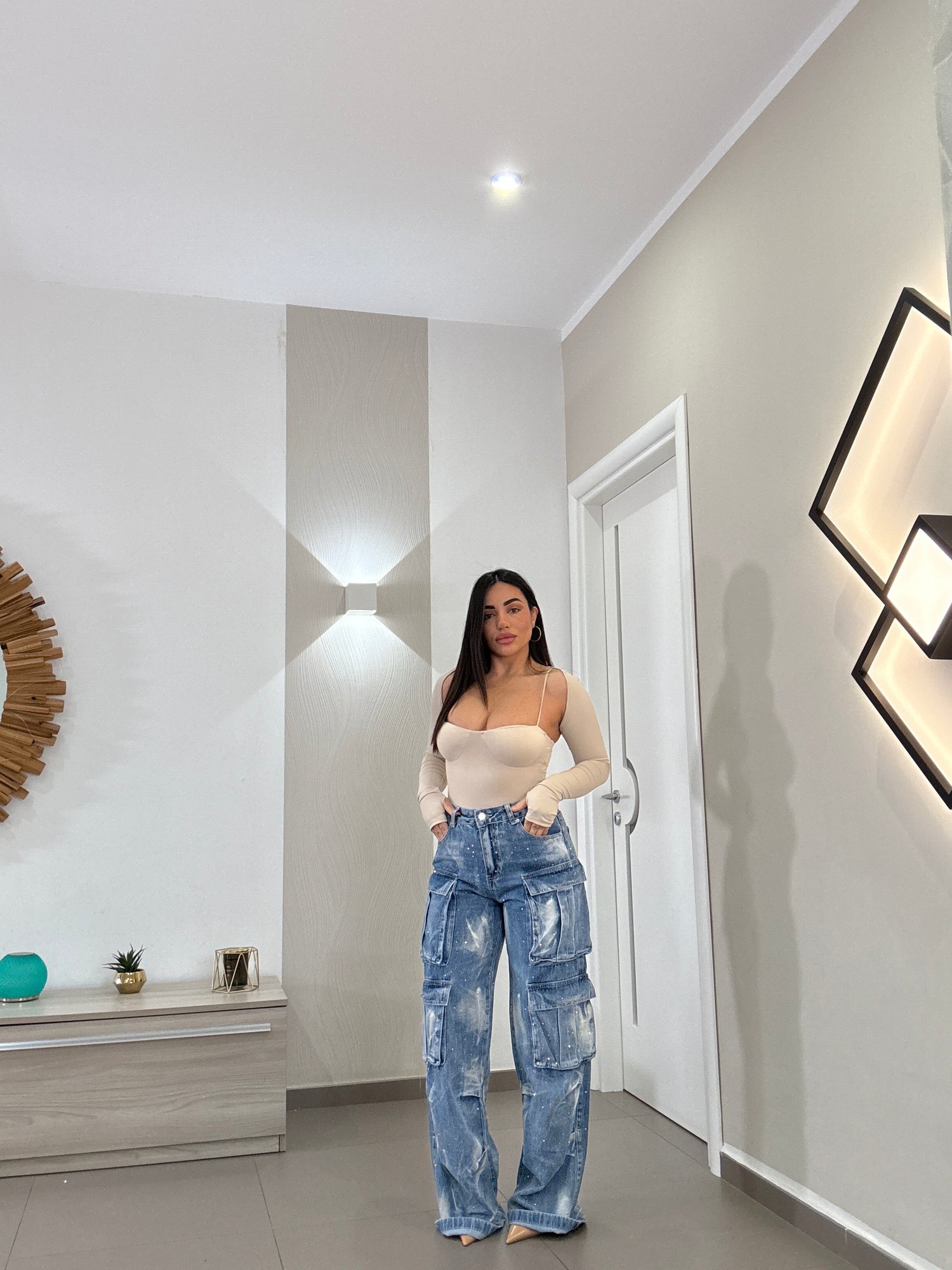 Jeans Cargo Brillantini