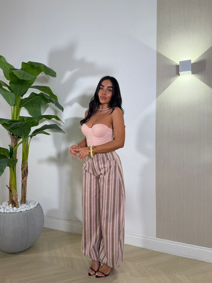 Jeans a Righe Rosa