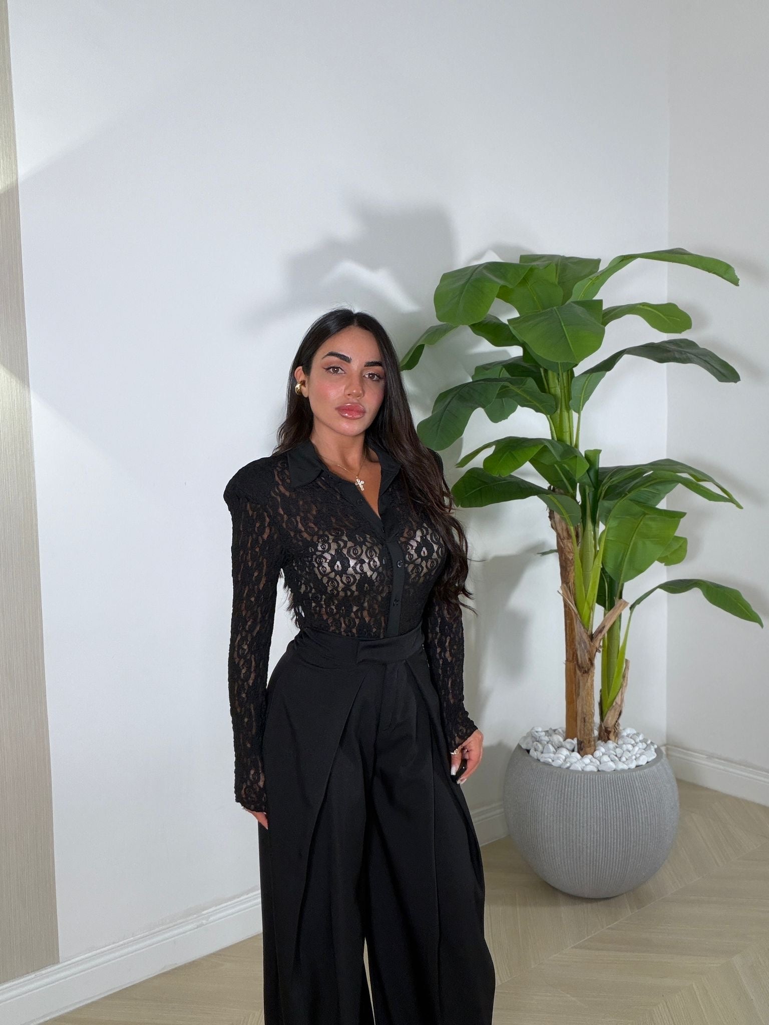 Body Camicia Ricamato