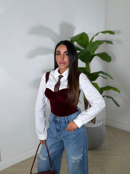 Corpetto Velluto Bordeaux