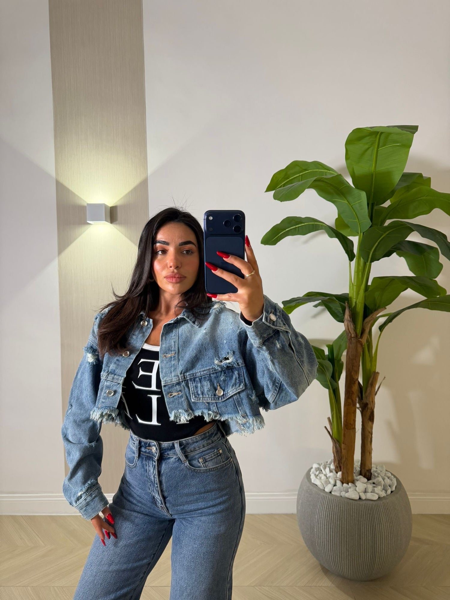 Giubbino Crop In Jeans