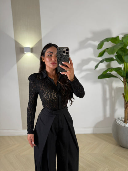 Body Camicia Ricamato