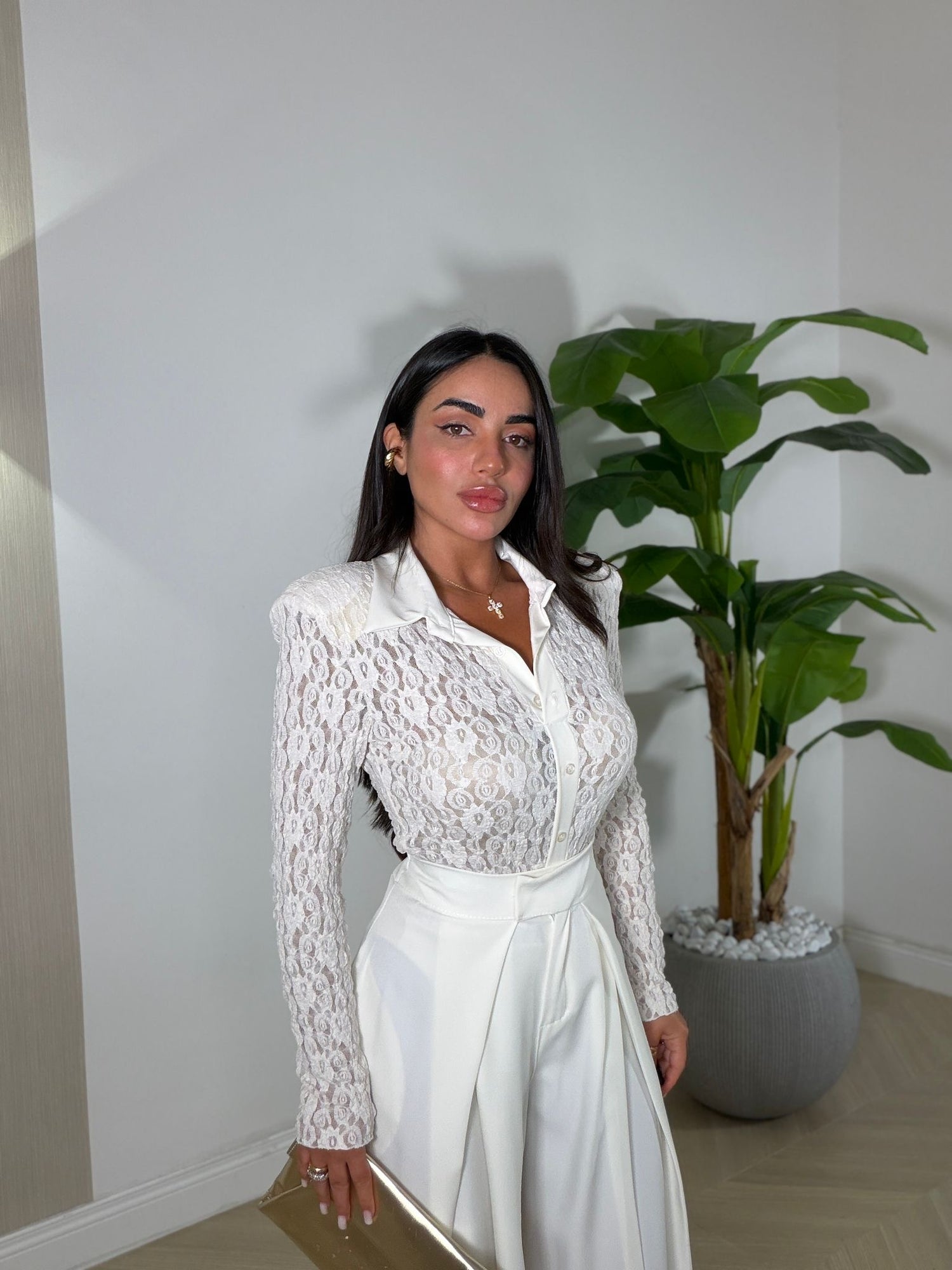 Body Camicia Ricamato