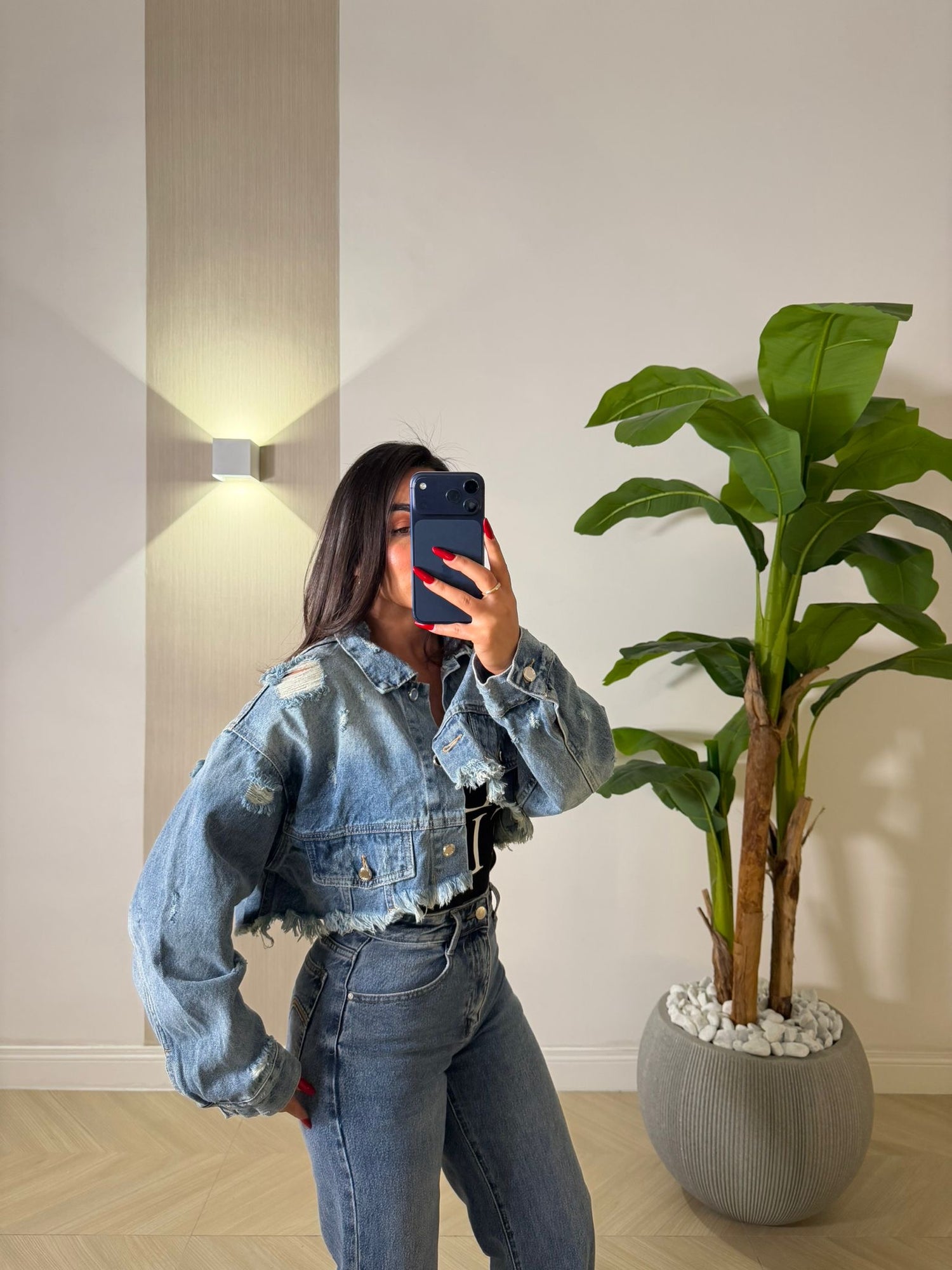 Giubbino Crop In Jeans