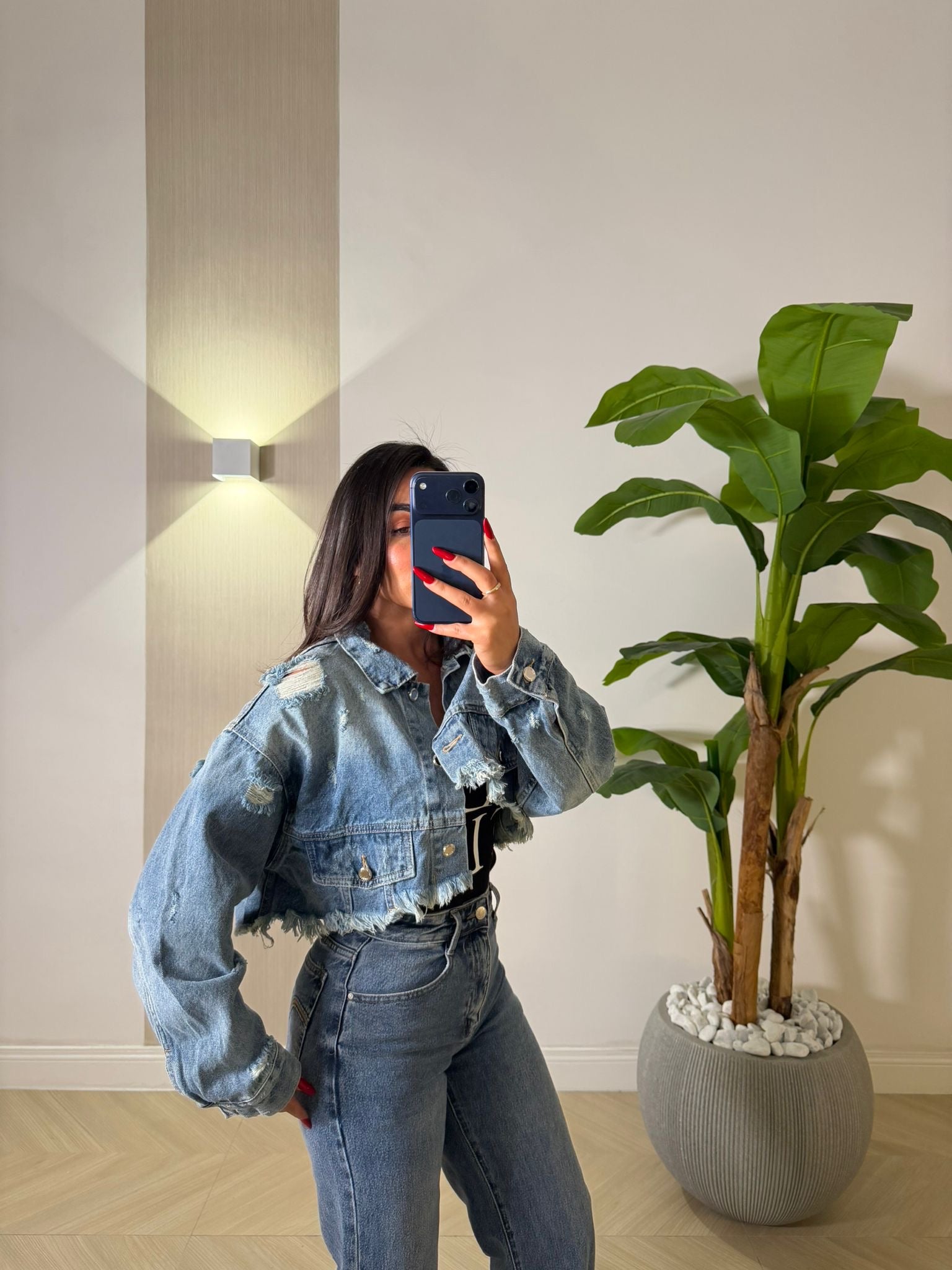 Giubbino Crop In Jeans