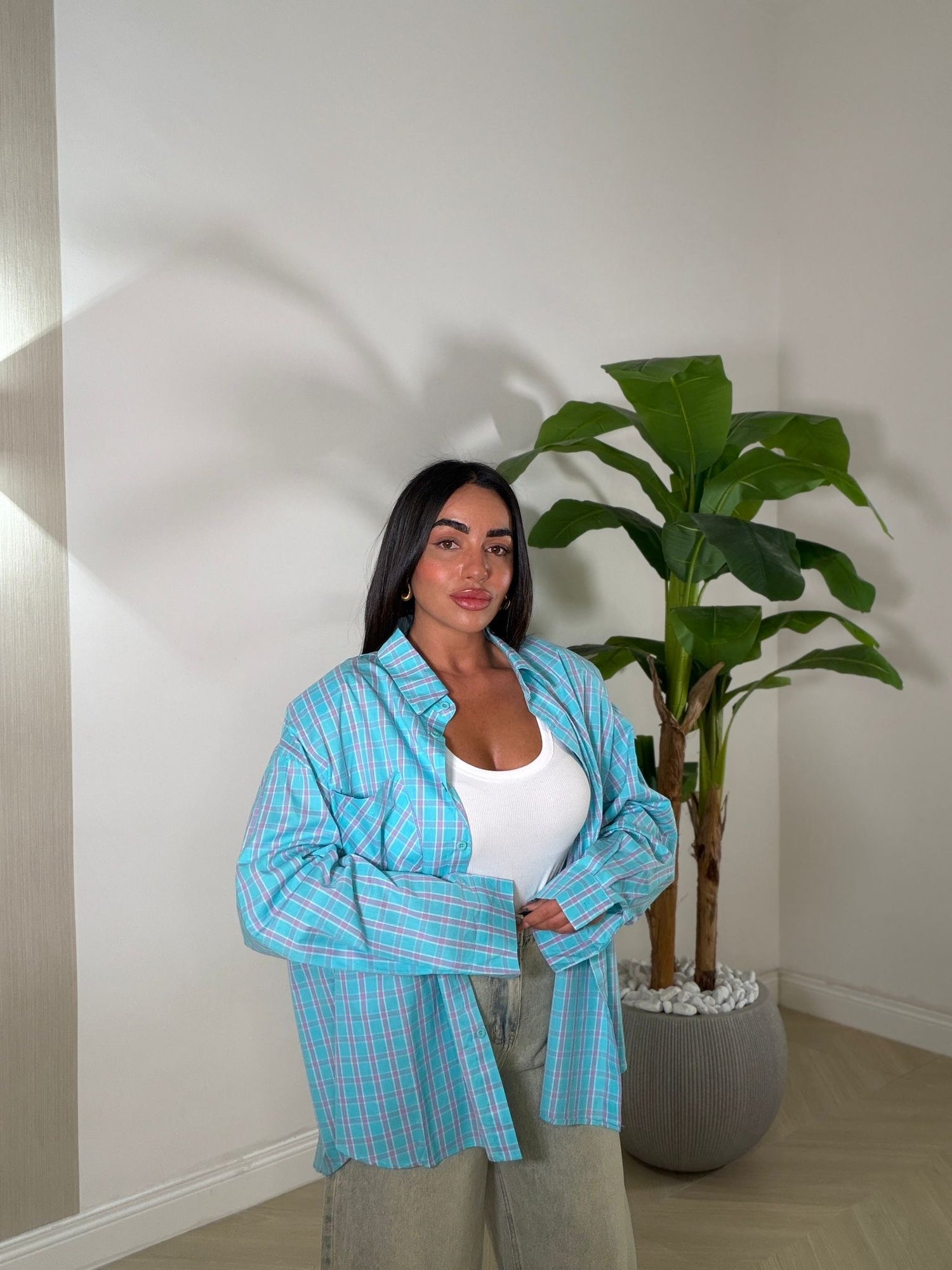 Camicia Multicolor Celeste