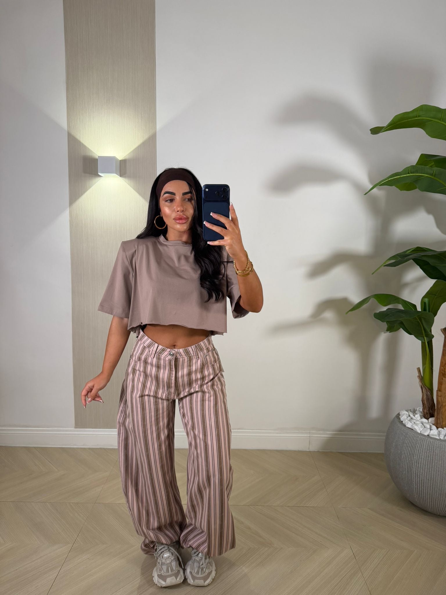 Jeans a Righe Rosa