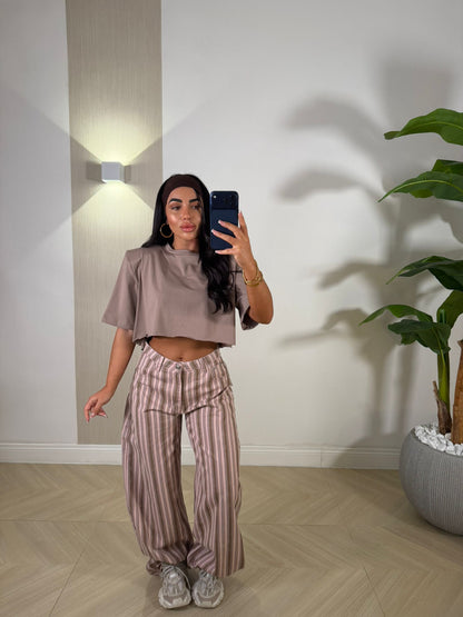 Jeans a Righe Rosa