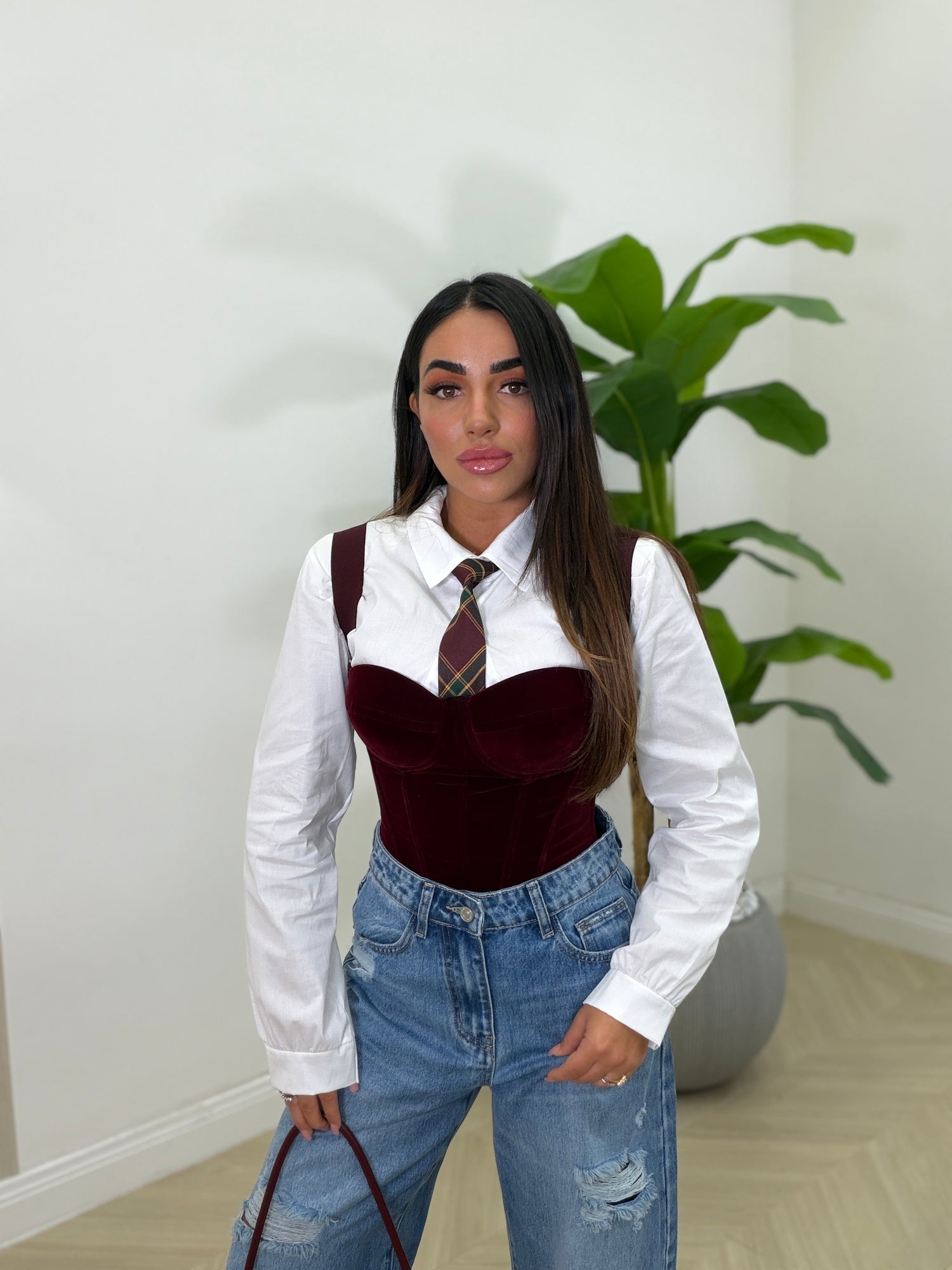 Corpetto Velluto Bordeaux