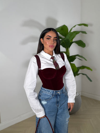 Corpetto Velluto Bordeaux